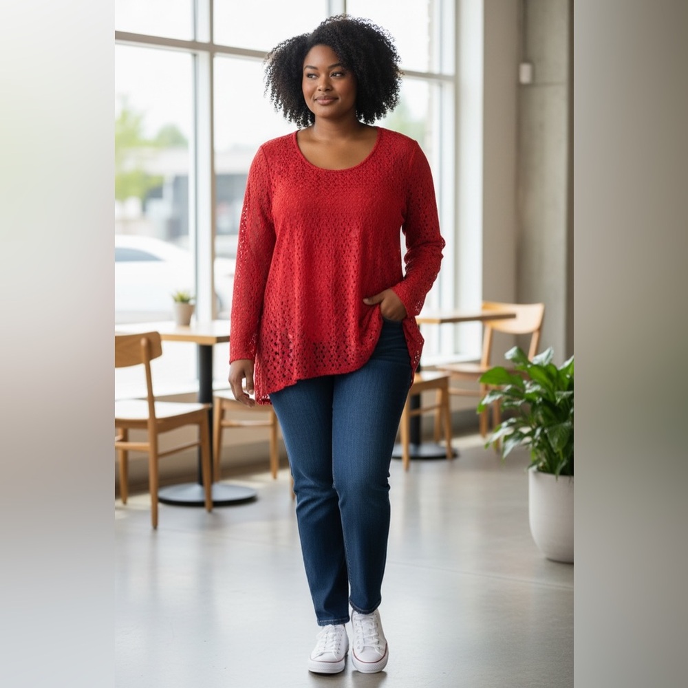 #725 Elegant Red Women's Sweater